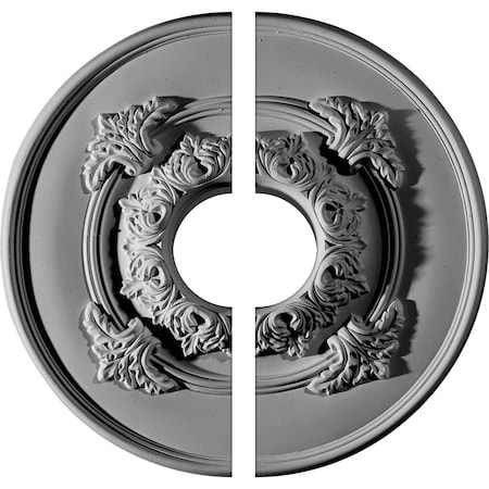 Ekena Millwork Monique Ceiling Medallion, Two Piece (Fits Canopies up to 3 3/4"), 13 3/4"OD x 3 1/2"ID x 1"P CM13MO2-03500